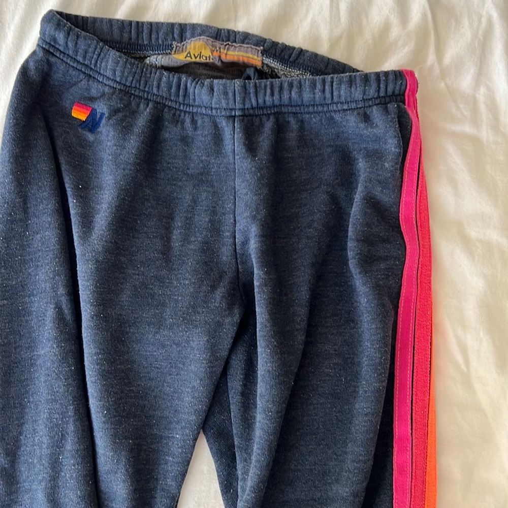 neon aviator nation 5 stripe sweatpants